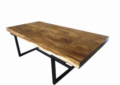 1 Suar Dining Table 2 Joint Planks Square Edges 10cm Thick Top with Metal Powder Coated Legs 1 - panorama vacations