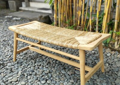 Teak Bench with Banana Seat - andringa studio