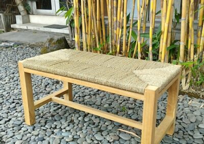 Teak Bench with Seagrass Seat - andringa studio